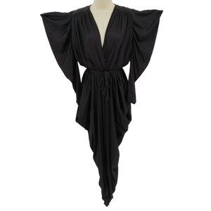 VTG Fantasy Women One Size OSFM Black Wing Shoulder Bodysuit One Piece Jumpsuit